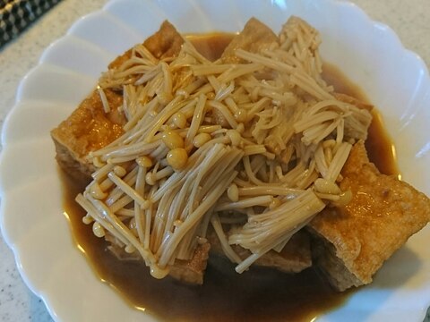 すき焼きのタレで生揚げとえのきの煮物